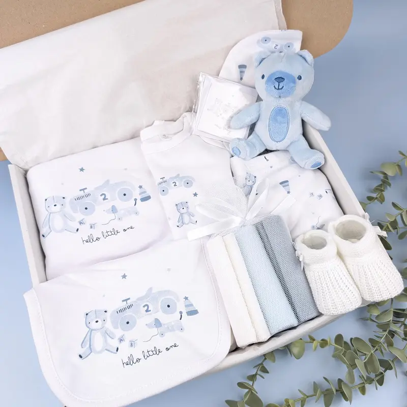 Baby Blue Newborn Baby Gift Set | Baby Hamper | Baby Shower | Baby Sleepsuit | Baby Gift | Newborn Boy | Newborn Baby | Hello Baby Book 2