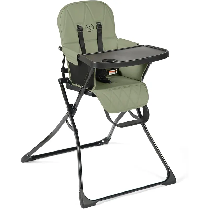 Flip Magic Fold Highchair (Sage Green) – Suitable from Sitting Up to 15kg, 5-Point Safety Harness, Removable Tray, Quick One-Hand Fold, Compact Slimline Design for Easy Storage 2