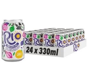 Rio Tropical Drinks Cans 330ml - Pack of 24 - With Real Orange, Apricot, Mango, Passion Fruit and Guava Juice Beverage