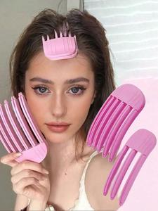 Pink Hair Clips, Hair Styling Tool for Women & Girls, Scalp Massage Comb To Lift Root and Boost Volume, Front Bangs Styling Tool, Natural Lift Hair Shaper, Hijab Hair Clip