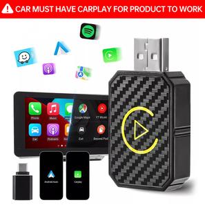 【UK SELLER Delivered within 72H】2 in 1 Wireless CarPlay Adapter & Android Auto Wireless Adapter - Convert Factory Wired to Wireless CarPlay Dongle Cars - Stable Fast Connection- Plug& Play - Auto Connect & Online Update