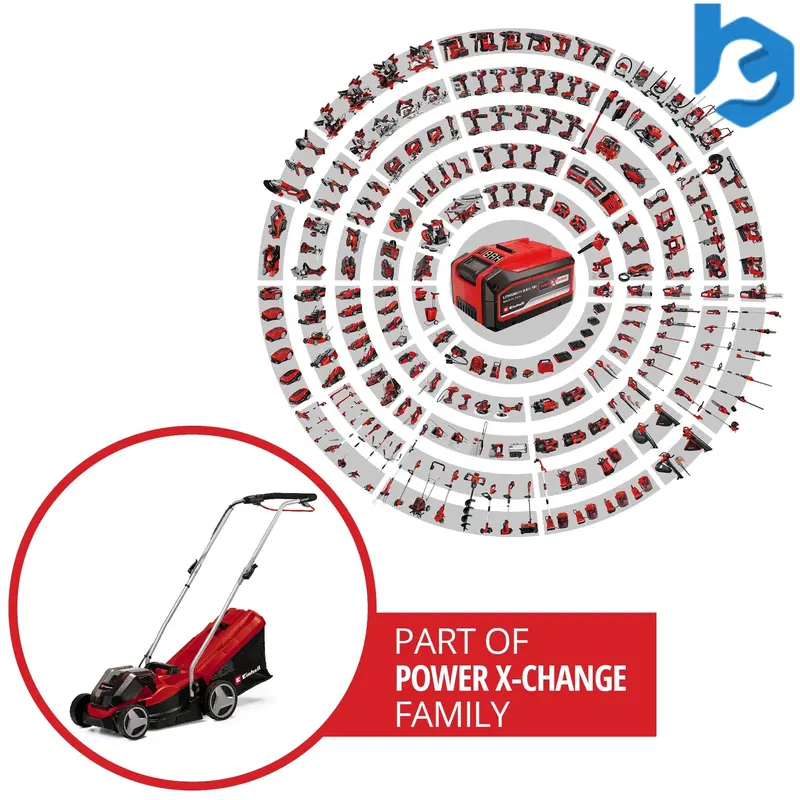 Einhell GE-CM 36/33 SOLO Cordless Twin 18v 36v Lawnmower 33cm Brushless PXC 7