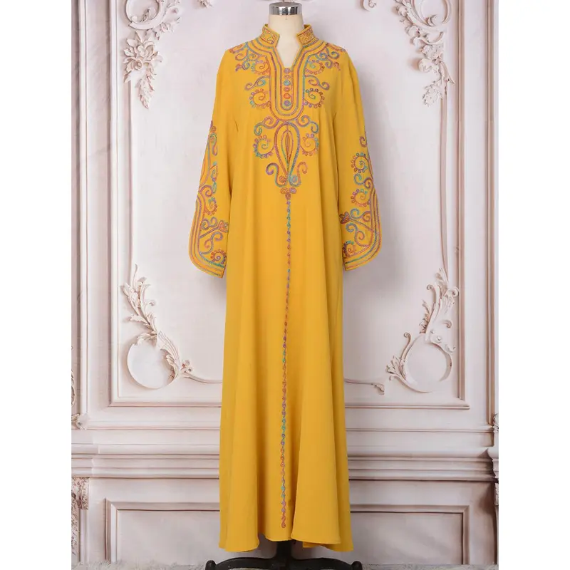 MT228 women's travel robe new rope embroidered elegant dress women 5