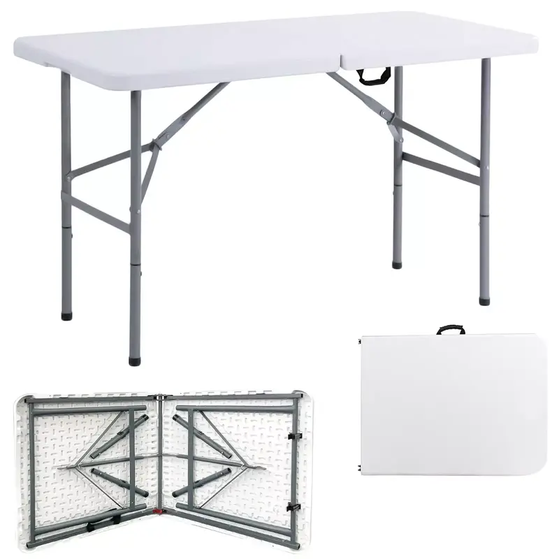 Heavy Duty Folding Trestle Table for Camping, Picnics, and BBQ Parties - 4ft, 5ft, and 6ft Sizes 8