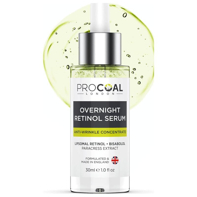 Procoal Overnight Retinol Serum High Strength 30ml - Vegan & Cruelty-Free Face Concentrate with Bisabolol & Paracress Extract - Skincare 0