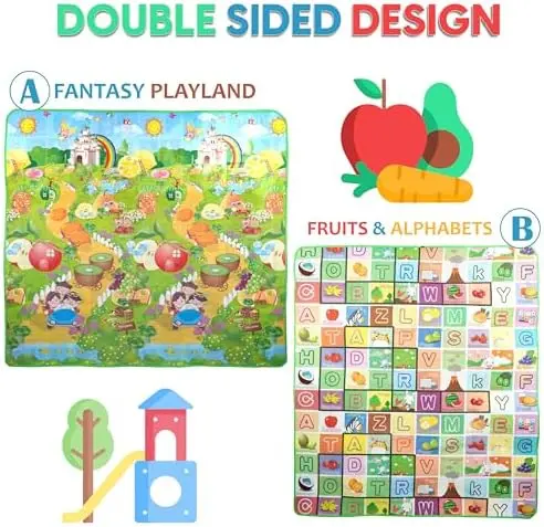 2 Sided 200X180cm Kids Crawling Educational Game Soft Foam Picnic Carpet Play Mat fisher price  monkey  playmat 4