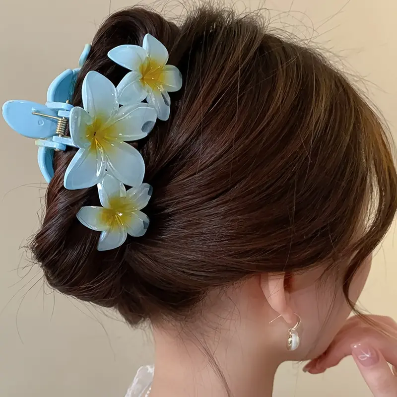 (Giveaway) 1/6pcs, New Candy Color Three Flowers Hair Claw Clips for Women Sweet Large Gradient Shark Clip Hair Claw Crab Clip Hair Clip Hair Accessories, Choose The Perfect Gift for Female Friends 3
