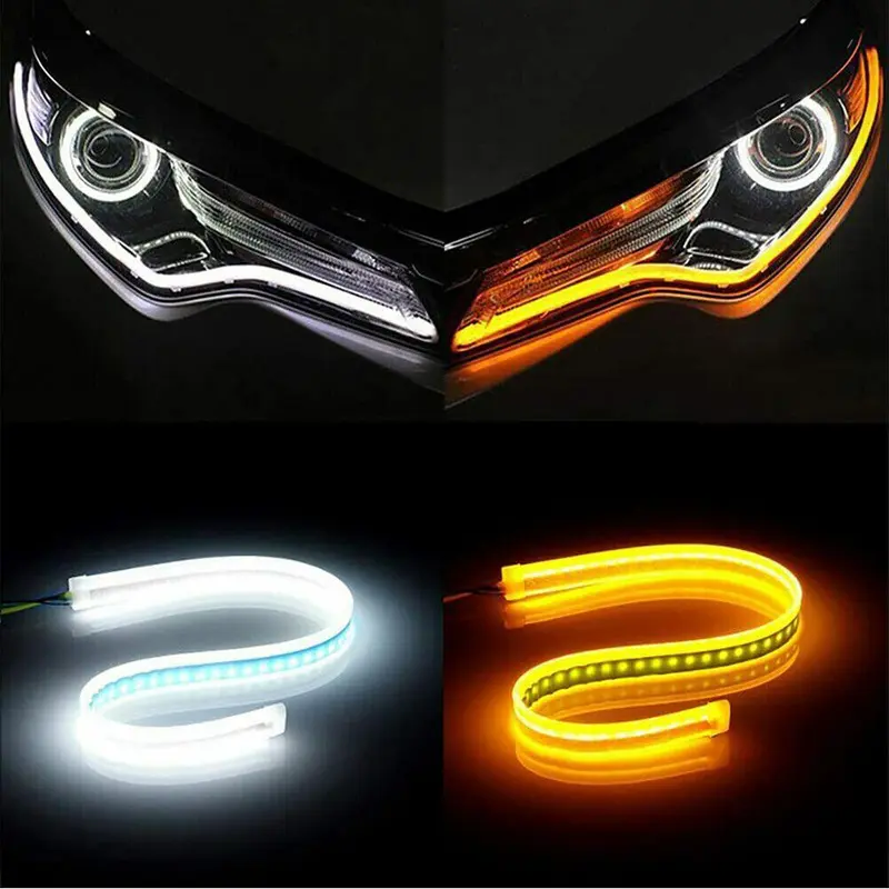 2 x Sequential LED Strip Turn Signal Indicator Car DRL Daytime Running Light UK 7