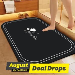 Non-slip Bath Mat, Super Absorbent Floor Mat, Diatomaceous Earth Bath Mat, Fast Drying Soft Mat for Bathroom, Shower, Bathroom Rug, Bathtub, Home Decor, Home Goods, Bathroom Decorative Diatomite Bathroom Mat, Bathroom Drying Doormat, Water Absorbent Mat