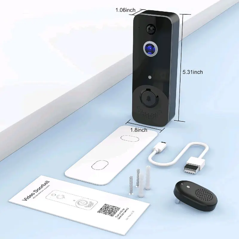 1080P Video Doorbell Camera Wireless, Live View, 2-Way Talk, Night Vision, Included Ring Chime, Cloud Storage, 2.4Ghz WiFi Only, Indoor Surveillance, Real-Time Alert 7