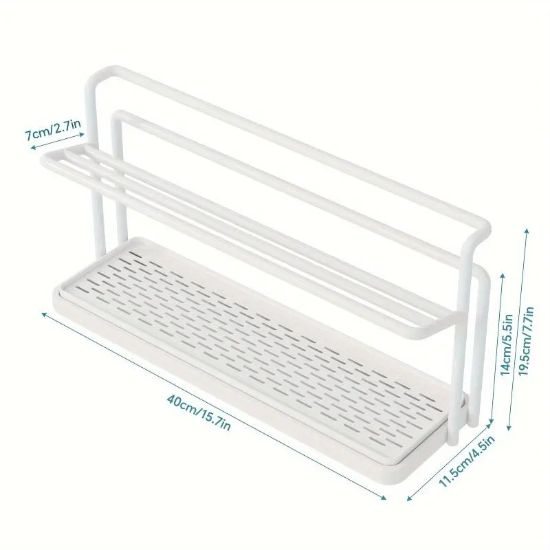 1pc Two-Tier Bottle Drying Rack with Drainage Tray - Durable Carbon Steel, Freestanding Kitchen Counter Organizer for Glass, Metal, and Plastic Bottles - Space-Saving Design, No Assembly Required, Standing Shelf 6