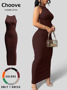 Women's Plain Criss Cross Backless Split Bodycon Dress, Elegant Style Breathable Casual Round Neck Tank Dress, Women's Summer Clothes for Party Daily Wear, Womenswear