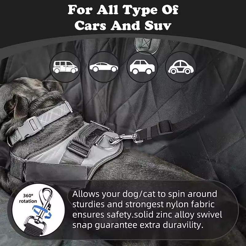 Pet Dog Adjustable Travel Seat Belt Car Safety Harness for Dogs, Crash Tested Dog Seat Belt Lead and Restraint Strap, Secure and Comfortable Car Travel Accessory for Small Medium Large Dogs, Puppy Car Seat Belt, Nylon Dog Car Harness, Dog Travel Gear 2