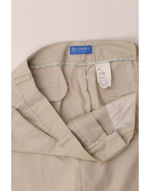 Pre-Owned Vintage DOCKERS Womens Straight Capri Trousers US 14 XL W34 L22 Beige Cotton 3