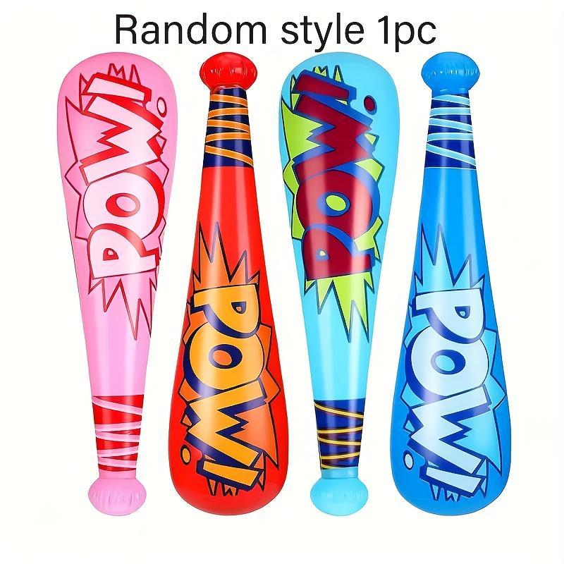 Fun Cartoon Inflatable Baseball Bat Toys - Perfect for Parties, Birthdays & Beach Outings - Durable PVC, Assorted Colors 2