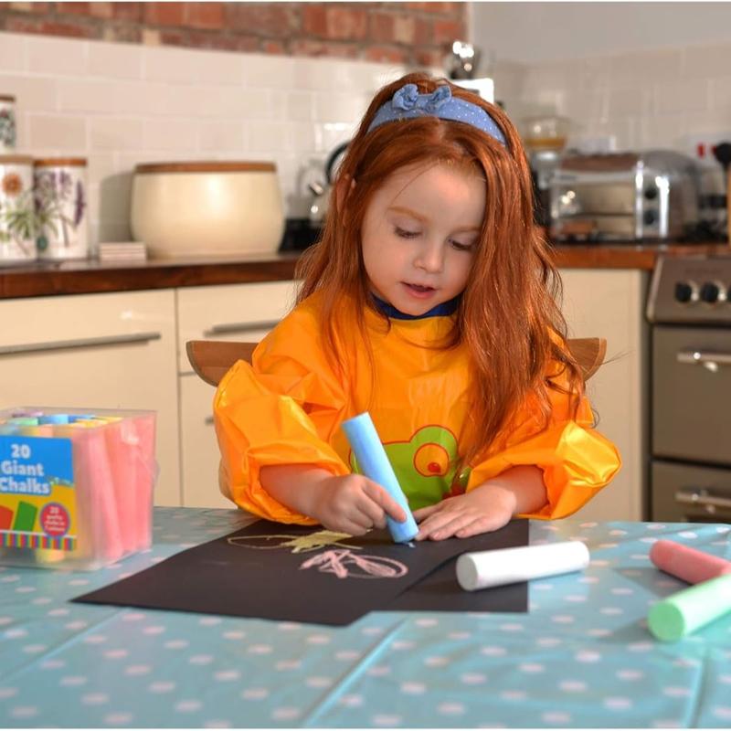 20 Giant Chalks - Extra Large Childrens Chunky Pavement Chalks - Bright Vibrant Colours - Washable, Easy Clean Outdoor Kids Garden Toys - Portable Carry Case with Handle - Ages 3 Years Plus 6