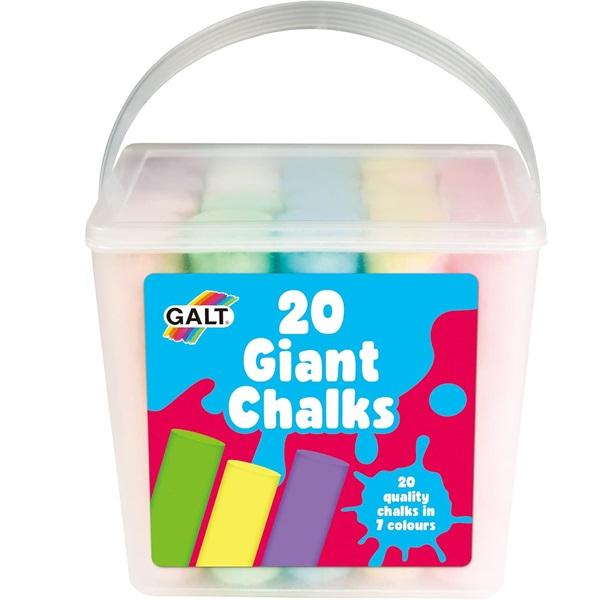Product Introduction of Galt 20 Extra Large Childrens Chunky Pavement Chalks - Bright Vibrant Colours - Washable - Portable Carry Case with Handle 0
