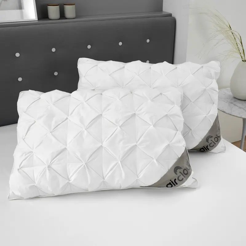 Luxury Waffle Pillow Hotel Quality Soft Premium Pinche Pleated Pintuck Design Pillows for Back Stomach and Side Sleepers Down Alternative Bed Pillow Hypoallergenic Breathable Dust Mite Resistant 100% Polyester Pillow Packed in a Bag 1