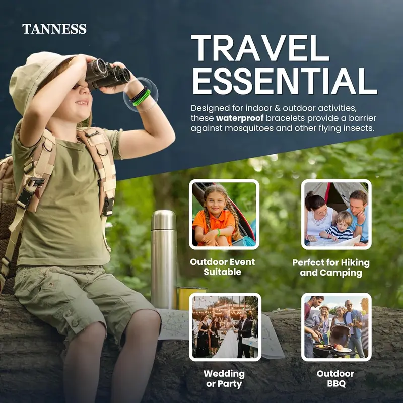 12 Pack Mosquito Repellent Bracelet | Non-Toxic Deet-Free Outdoor Bug Mosquito Bands | Insect Repellent, Waterproof Insect Repellent Bands Travel Essentials for Kids & Adults Lightweight 3