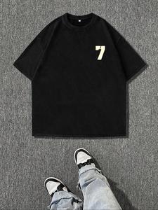 Men's Number Print Short Sleeve Tee, Loose Casual Crew Neck T-Shirt for Summer, Fashion Men's Top for Daily Wear