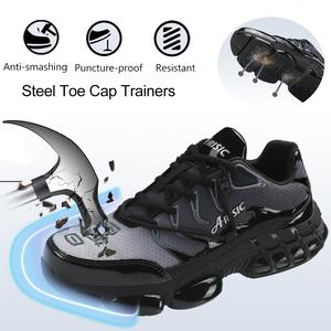 Steel Toe Shoes for Men Women Work Shoes Safety Sneakers Shoes Comfortable Lightweight Puncture Proof Slip on Indestructible Work Shoes