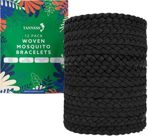 Tanness 12 Pack Woven Mosquito Repellent Bracelet - Insect Repellent Bracelet For Adults & Kids