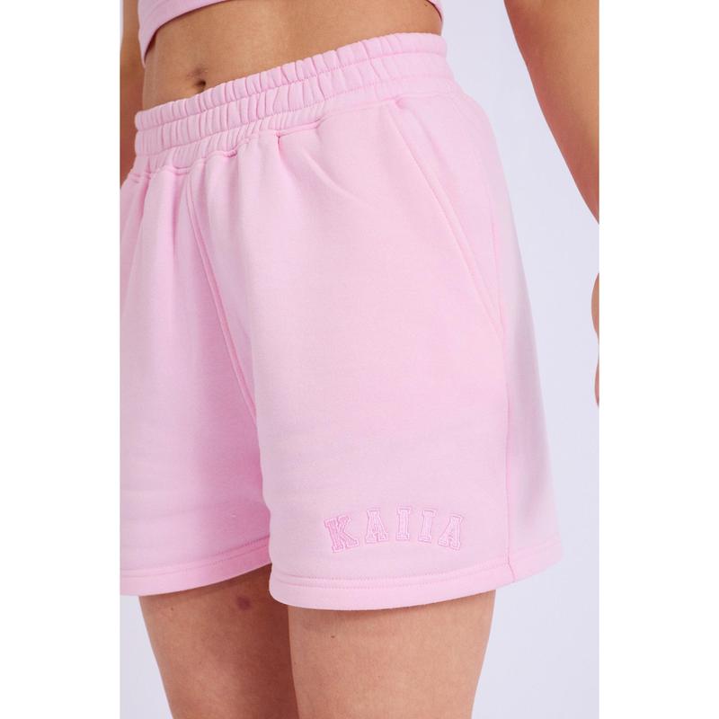 Kaiia Logo Sweat Shorts Baby Pink 7