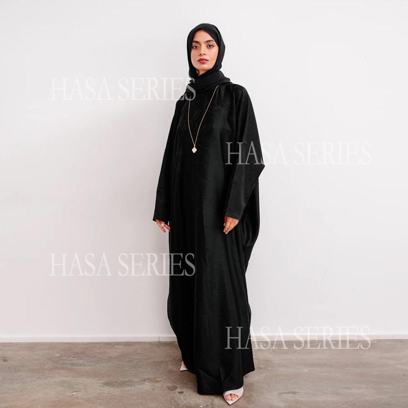HASASERIES  HS5865 Elegant and Simple · Three-dimensional Jacquard Long Skirt Elegant Style Robe abaya girl 5