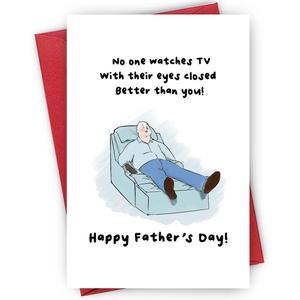 Greeting Card, Cartoon Illustration Card with Envelope, Humorous Greeting Card for Father, Birthday Gift for Dad, Funny Dad Card