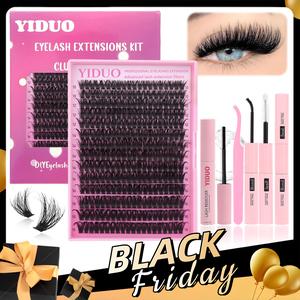 Mixed Size Individual False Eyelashes with Eyelash Bond & Seal Glue & Lash Remover & Lash Tweezers, 1 Set Natural Look Eyelash Extensions, Self Grafting Eyelash Clusters, False Eyelashes Clusters