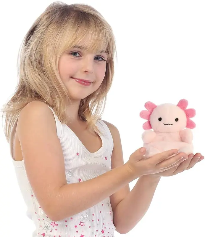 Compact & Cuddly: At 5 inches, this charming axolotl fits perfectly in your palm, making it easy to carry anywhere.  Super Soft & Huggable: Made with high-quality plush material, the Palm Pals Axolotl is irresistibly soft to the touch. 5