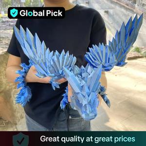 3D Printed Dragon Model, Realistic Dragon Figure Toys with Movable Joints, 3D Printed Articulated Fidget Figurines Articulated Dragon, Creative Dragon Statue Decoration, Abstract Figure Sculpture for Home Office Room Decoration, Ornaments
