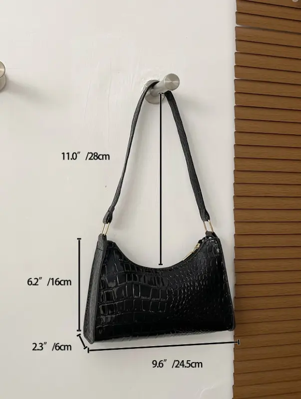 Crocodile shoulder bag, elegant highlight for every outfit, enhances modern and attractive beauty 8