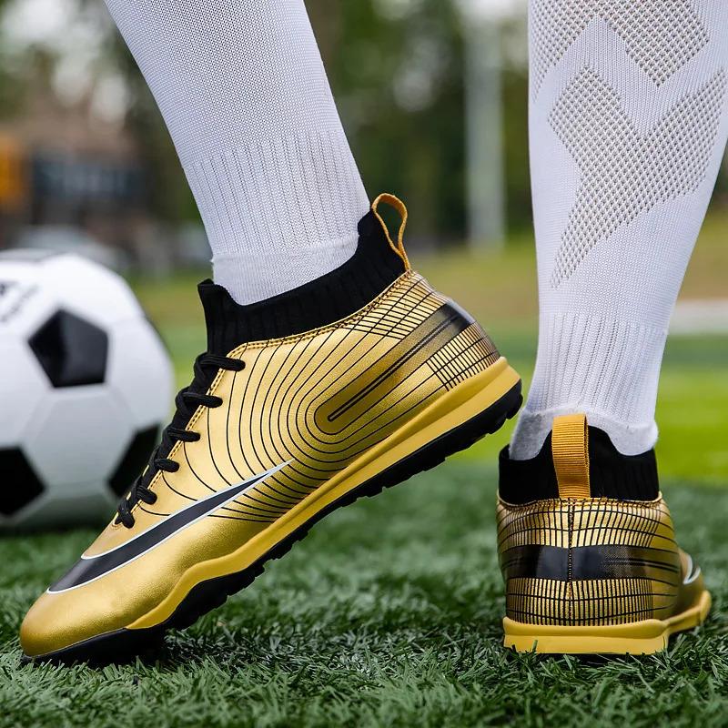 Product Introduction of Football Boots Children Soccer Cleats Professional Golden Football Shoes for Boys Kids Men Soccer Shoes Unisex 19
