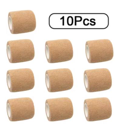 10 Rolls Athletic Wrap Tape Self Adhesive Elastic Bandage Elastoplast Sports Protector Knee Finger Shoulder Tattoo Accessories 6