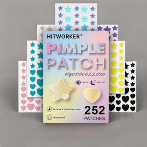 Hydrocolloid Acne Pimple Patch Acnepads, 252pcs/box Star & Heart Shaped Acne Covering Patch, Blemish Patches, Spot Stickers for Face and Skin, Girl Skincare Products, Pimple Patches