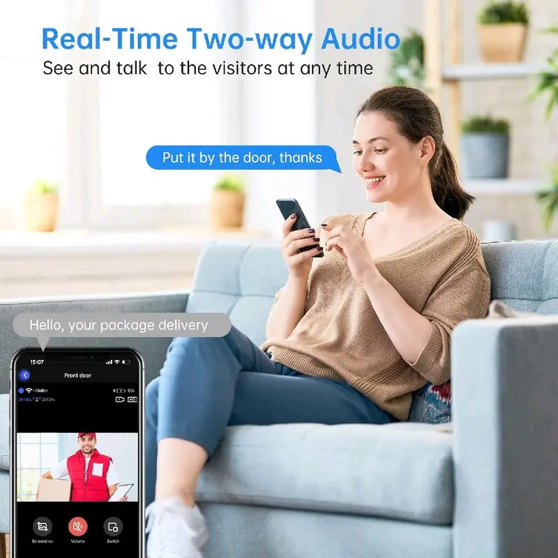 1080P Video Doorbell Camera Wireless, Live View, 2-Way Talk, Night Vision, Included Ring Chime, Cloud Storage, 2.4Ghz WiFi Only, Indoor Surveillance, Real-Time Alert 3