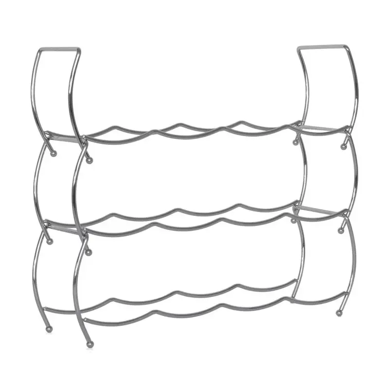 3 Tier Stackable Chrome Bottles Storage Display Rack Holder for Up to 12 Bottles - Organiser Utensils 3