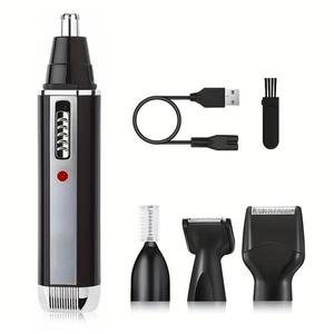 4 in 1 Grooming Kit, 1 Box USB Rechargeable Shaver & Nose Trimmer & Hair Trimmer & Eyebrow Trimmer, Professional Hair Trimming Tool for Men