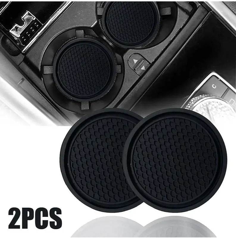 Car Coasters 2pcs Anti Slip Insert Pads for Car Auto Cup Holder - Universal Fits Most Cups viral 3