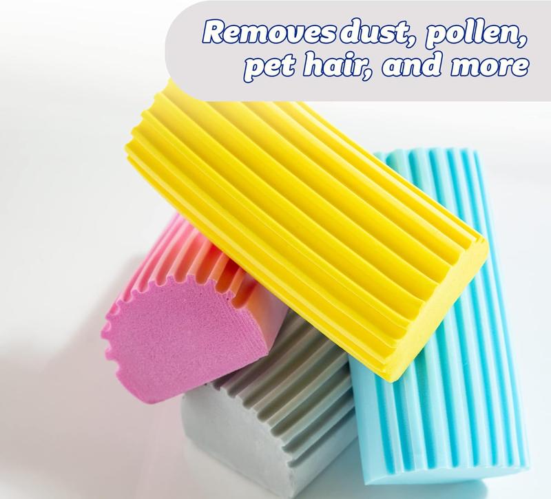 Scrub Daddy Damp Duster, Multipurpose Dusters for Cleaning - Venetian & Wooden Blind Cleaner, Ridged Dusting Sponge for Vents, Radiator, Skirting Boards, Mirrors - Home Cleaning Products, Blue 1