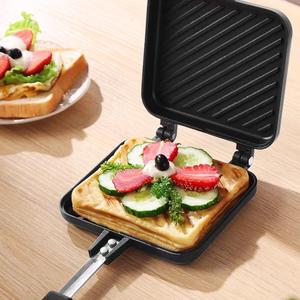 Non-stick Sandwich Pan, 1 Count Multifunctional Double-sided Sandwich Frying Pan, Household Breakfast Pan, Outdoor Camping Baking Pan