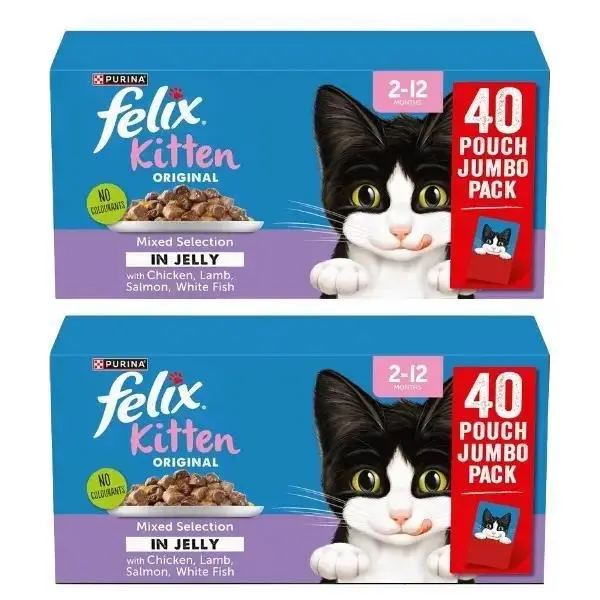 FELIX ORIGINAL Kitten Mixed Menu in Jelly Wet Cat Food 40x85g