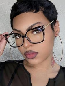 Retro Leopard Pattern Cat Eye Frame Eyeglasses, Anti-blue Light Eyeglasses for Women & Men, Fashion Eyeglasses for Work, Daily Decor, Perfect for Student Daily Use, Trendy Frames