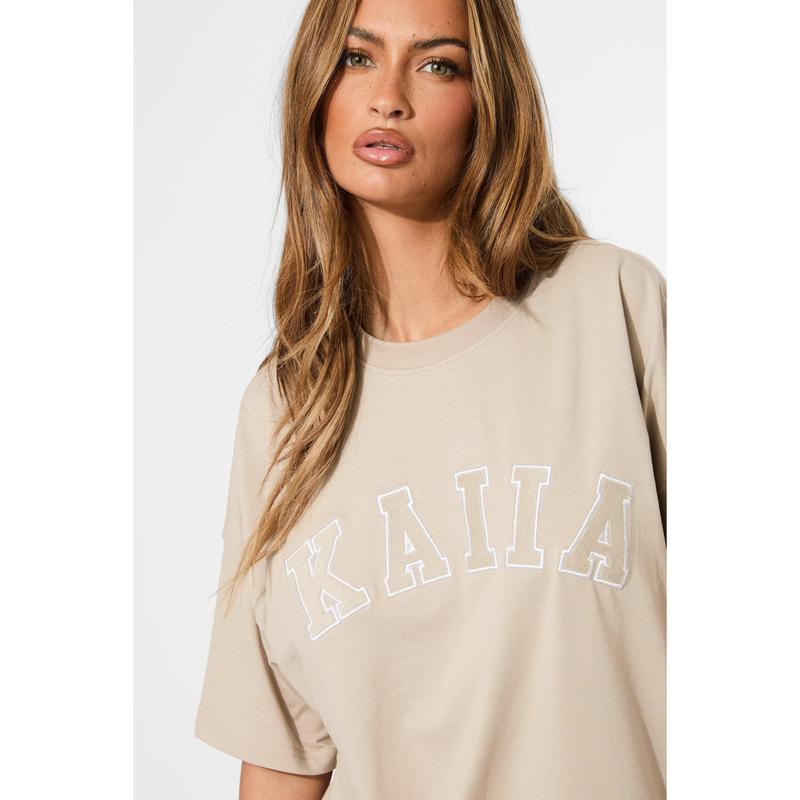 Kaiia Oversized T-shirt Stone 1