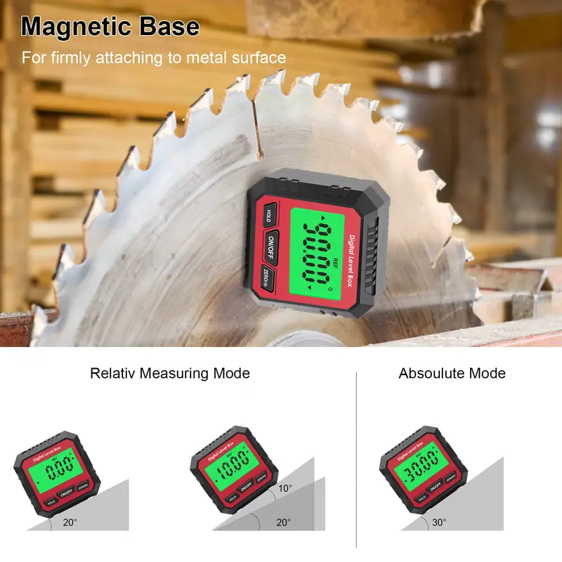 Mini Digital Level Box Angle Gauge Magnetic Protractor Inclinometer 360 Degree Woodworking Precision Backlight Measure Tool 0