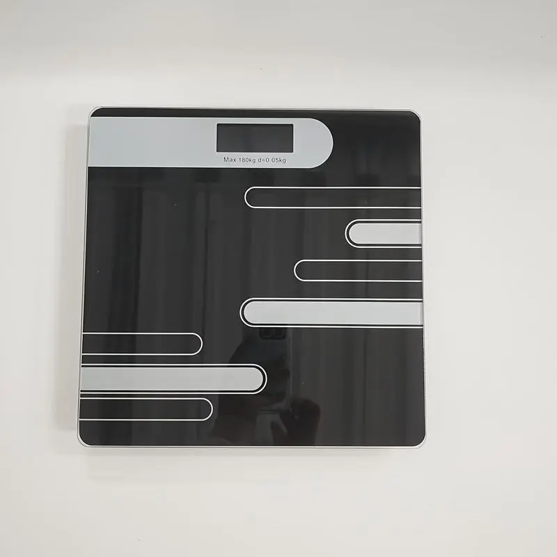 1 stylish black digital scale with LCD display - precision floor-mounted health scale, battery powered (36V and below), ideal for bathroom use Healthcare 2