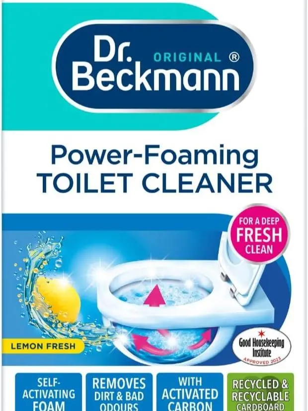 Dr. Beckmann Power-Foaming Toilet Cleaner | For Deep Fresh Cleaning | Activated Carbon | Lemon Fersh | Remove Dirt and Bad Odour | 3 x 100gm Sachets Household