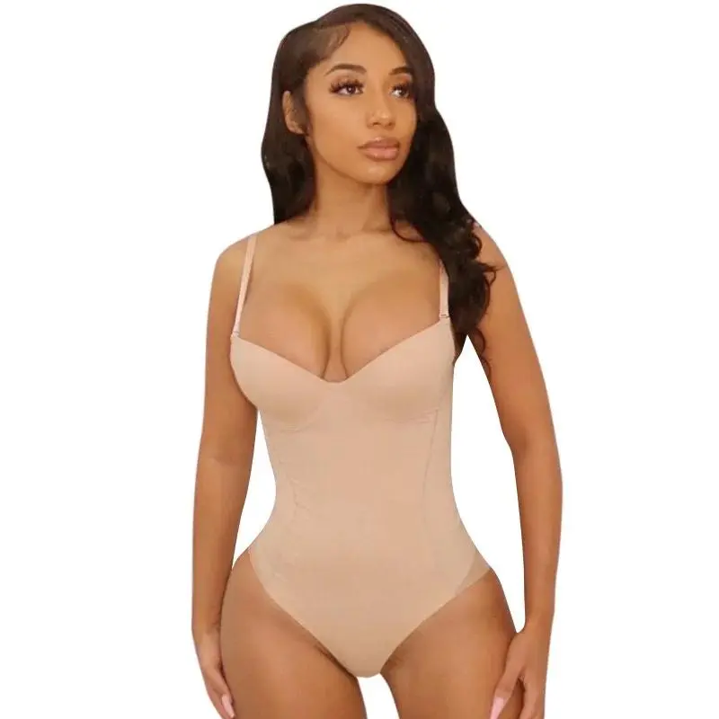 Underwire White Bodysuit Women Shapers Stretch Solid Color Silky Underwear Shapewear 1