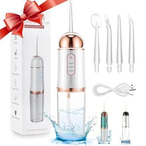 Rechargeable Water Flosser, 1 Box Portable Oral Irrigator with 4 Counts Jet Tips, Waterproof Water Flosser for Home & Travel